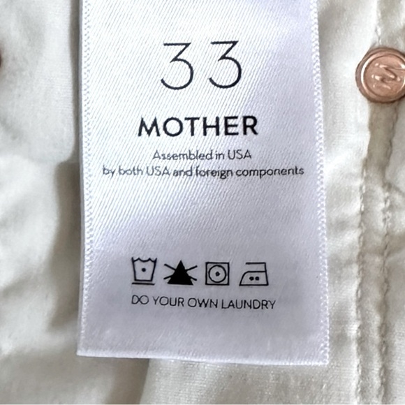 Mother The Looker Ankle Step Fray Jeans Cream Puffs NWT Size 33 High Rise Skinny - Picture 9 of 11